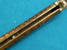 ANTIQUE VINTAGE PRESS BUTTON KNIFE CO WALDEN Y USA BONE HANDLE SWITCHBLADE AUTOMATIC POCKET KNIFE