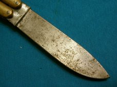 VINTAGE FILIPINO ANTLER STAG BRASS HANDLE BALISONG BATANGAS BUTTERFLY POCKET KNIFE FLIPPER