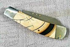 Steve Vanderkolff Crosscut Mammoth Native, 4" damasteel. dot system for pulls. Bolsters & Caps 