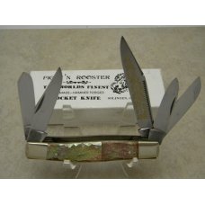 Fight'n Rooster Germany Celebrated Pink Cracked Abalone Pearl 5 Blade Stockman Knife **RARE**