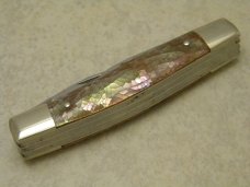 Fight'n Rooster Germany Celebrated Pink Cracked Abalone Pearl 5 Blade Stockman Knife **RARE**