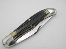 Queen Cutlery Co. #44 One Blade Folding Hunter in Winterbottom Bone: 5 1/4” closed; early 1958 - 60