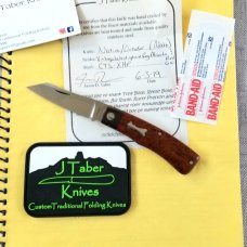 JTaber custom Outsider pattern,Westinghouse rag ,3 7/8" ,makers slip/coa cpm15 with bandaide 