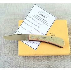 Birdvis Lanny Clip Knife, 3.75" Ivory paper Micarta, red G10 liner box,coa dob 1/2019 its on Instag