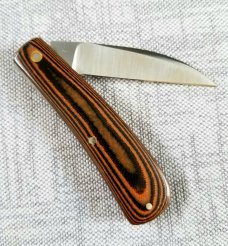 Ricky Menefee Custom Orange/Black G10 Sway Back Knife,3 5/8" closed ,Cpm-154,zippered pouch 