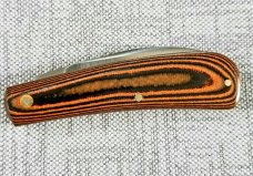 Ricky Menefee Custom Orange/Black G10 Sway Back Knife,3 5/8" closed ,Cpm-154,zippered pouch 