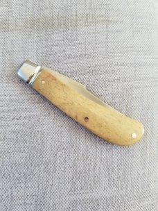 Bobby Toole Custom Mammoth Bone Trapper Knife, New, CPM-154 ,3 7/8" closed ,Ringed Steel Bolsters 