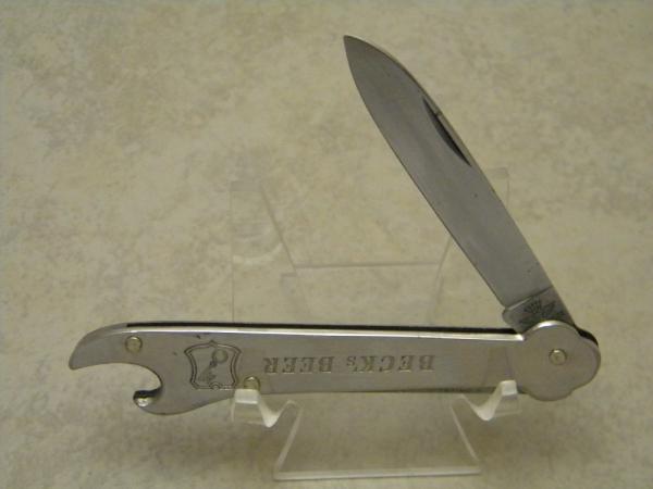 Friedr. Olbertz Solingen Germany "Beck's Beer" Metal Can Opener Knife