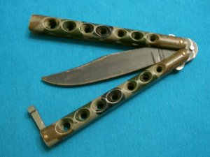 VINTAGE 1980'S VALOR MIAMI USA 574 JAPAN BALISONG BATANGAS BUTTERFLY POCKET KNIFE FLIPPER