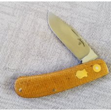 Vincenzo Balistreri Custom Shadow Trapper 4quot c70 blade thats carbon steelnatural burlap micarta