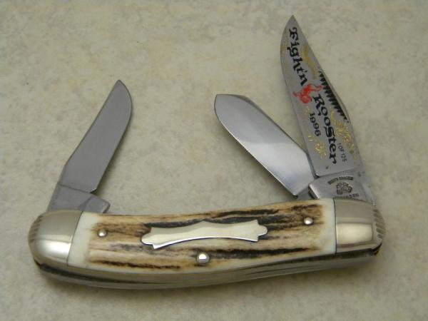 Fight'n Rooster Germany Stag 1 of 125 International Cutlery Club II Sowbelly Stockman Knife 