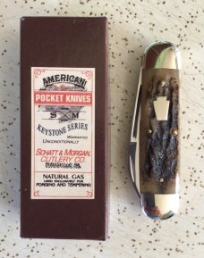 VINTAGE BONE SCHATT & MORGAN 2001 BABY SUNFISH POCKET KNIFE / “BEAUTIFUL PIECE “/ 1 of 600