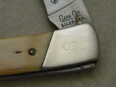 Clark Cut (Parker) Salem, IND Persimmon Festival Bone Lockback Knife New in Pouch 