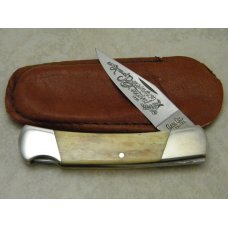 Clark Cut (Parker) Salem, IND Persimmon Festival Bone Lockback Knife New in Pouch
