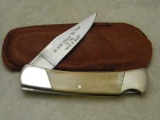 Clark Cut (Parker) Salem, IND Persimmon Festival Bone Lockback Knife New in Pouch 