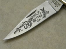 Clark Cut (Parker) Salem, IND Persimmon Festival Bone Lockback Knife New in Pouch 