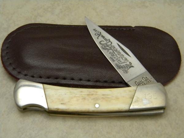 Clark Cut (Parker) Salem, IND Persimmon Festival Bone Lockback Knife New in Pouch 
