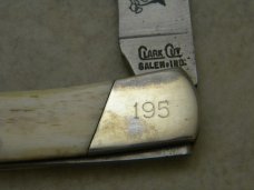 Clark Cut (Parker) Salem, IND Persimmon Festival Bone Lockback Knife New in Pouch 