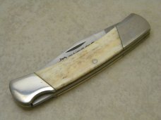 Clark Cut (Parker) Salem, IND Persimmon Festival Bone Lockback Knife New in Pouch 