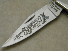 Clark Cut (Parker) Salem, IND Persimmon Festival Bone Lockback Knife New in Pouch 