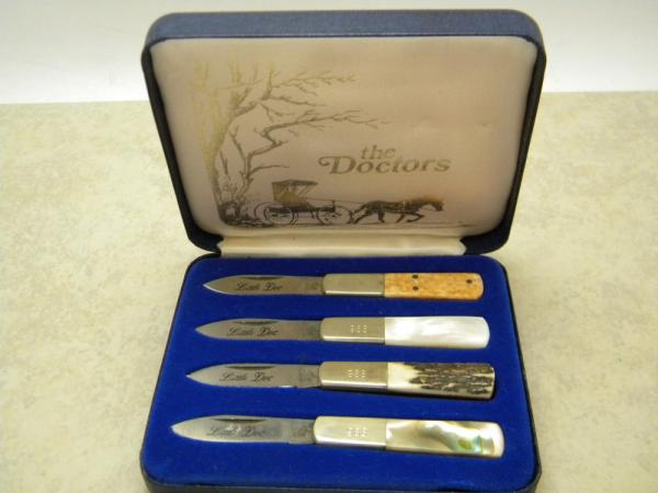 Frost Cutlery Surgical Steel Japan Little Doc Knife Set of 4 Miniature Knives - NIB