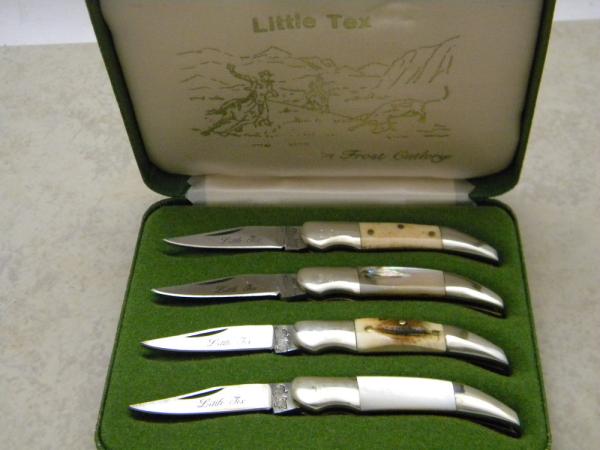 Frost Cutlery Surgical Steel Japan Little Tex Knife Set of 4 Miniature Knives - NIB