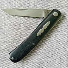 TA Davison Shadow Pacheco Knife.3.75",black burlap micarta, jeweled liners plus