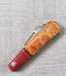 K'roo Custom Birch Burl EO Barlow W/ slip,  3.75