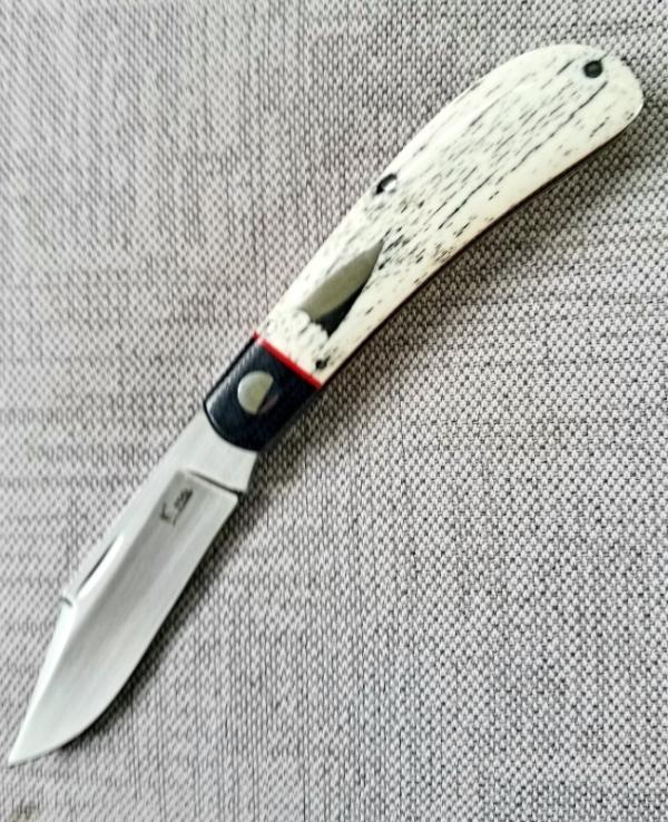 K'roo Custom Lanny clip,3.75..giraffe bone and micarta..rwl34.filed K'roo Custom Lanny clip,3.75..giraffe bone and micarta..rwl34.filed
