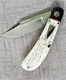 K'roo Custom Lanny clip,3.75..giraffe bone and micarta..rwl34.filed 