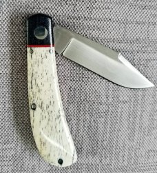 K'roo Custom Lanny clip,3.75..giraffe bone and micarta..rwl34.filed 