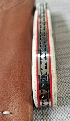 K'roo Custom Lanny clip,3.75..giraffe bone and micarta..rwl34.filed 