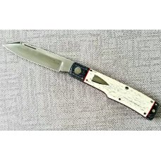 K'roo Custom Giraffe bone Native Knife, NEW,W/ slip, 4" closed...EXTRAS.. filework work