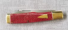 K'roo Custom Native 4" Burgundy micarta scales and brass..spacers .. bolsters and caps ...filework