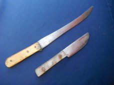 Set of 2 vintage handmade butcher / kitchen knives, Camp knife, field knife.  