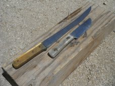 Set of 2 vintage handmade butcher / kitchen knives, Camp knife, field knife.  