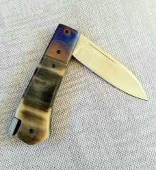 Vincenzo Balistreri Custom Little Bad Boy Taillock,horse hoof scales, anodized bolsters, , 3.5, 440C
