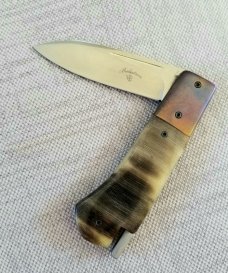 Vincenzo Balistreri Custom Little Bad Boy Taillock,horse hoof scales, anodized bolsters, , 3.5, 440C