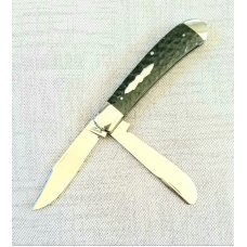 Bobby Toole Custom Jigged Bone Trapper Knife New CPM-154 4 18quot Steel Bolsters amp capsshield