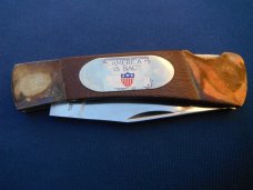 Vintage "America is Back"  folding lock-back pocket knife made in Japan,   knife #06410