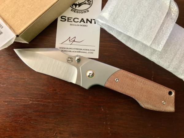 BurchTree Secant Production in Brown Canvas Micarta, Limited Production, Light Use BurchTree Secant Production in Brown Canvas Micarta, Limited Production, Light Use