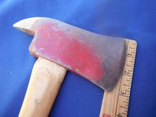 VINTAGE FIREMAN'S AXE-HATCHET MANN CO. LEWISTOWN PA.  w/ORIG. WOODEN HANDLE