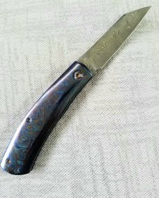 Vetrov Custom Native Knife NEW..4" Damasteel and Timascus slip & coa,just in..GRAIL Alert 
