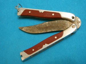 WALTCO SAF-T-SHEATH USA 1950'S BALISONG BUTTERFLY FISHING OUTDOOR SURVIVAL POCKET KNIFE FLIPPER