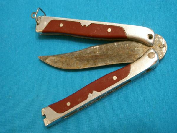 WALTCO SAF-T-SHEATH USA 1950&#39;S BALISONG BUTTERFLY FISHING OUTDOOR SURVIVAL POCKET KNIFE FLIPPER