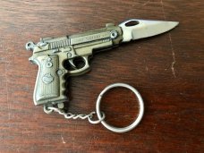 Miniature 9MM Pistol Keychain Switchblade 