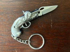 Miniature Pirate Pistol Keychain Switchblade 