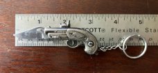 Miniature Pirate Pistol Keychain Switchblade 