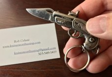 Miniature Pirate Pistol Keychain Switchblade 