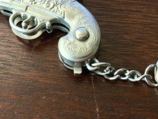 Miniature Fancy Pirate Pistol Keychain Switchblade 